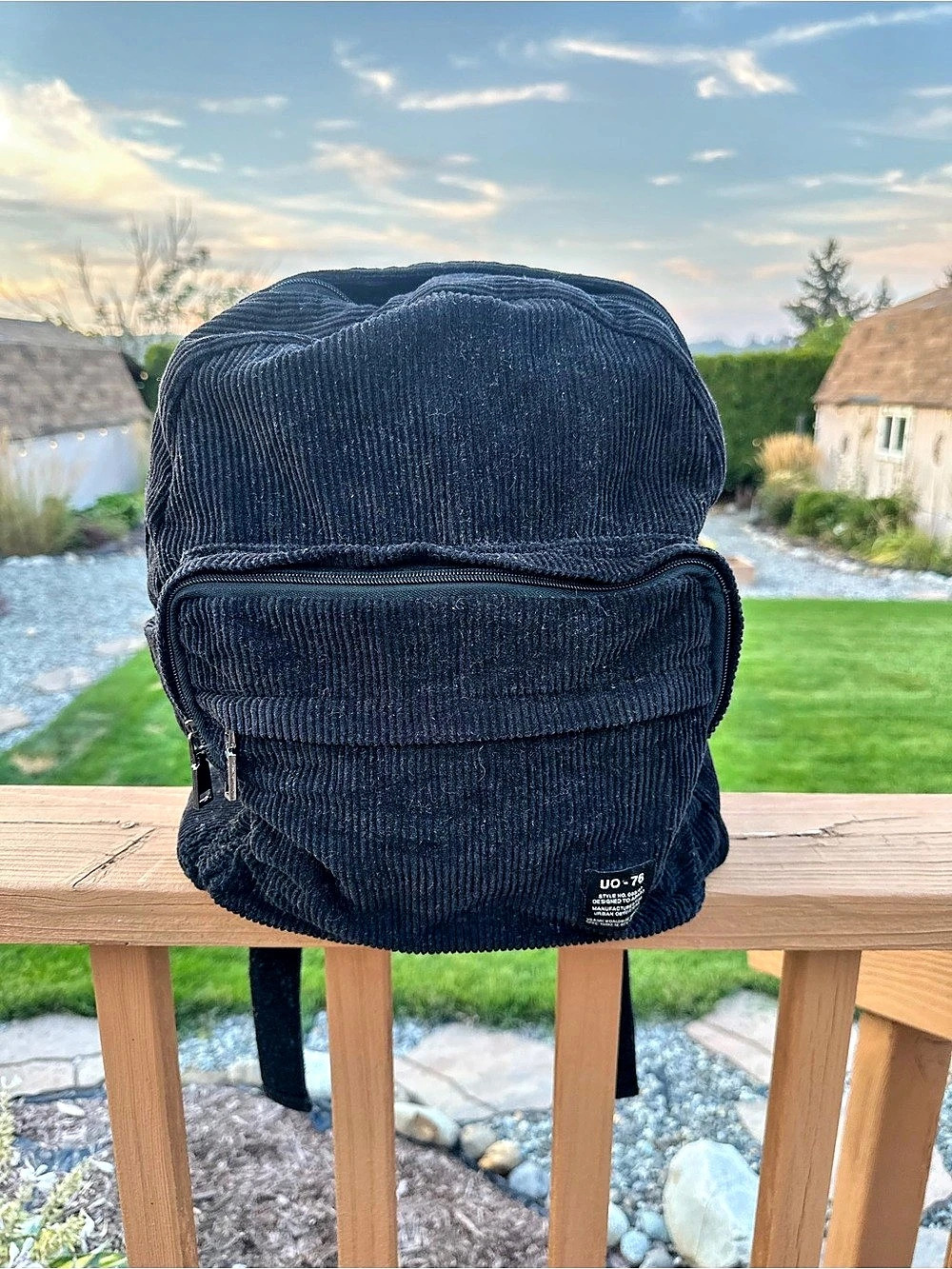 UO Corduroy Backpack in Black
